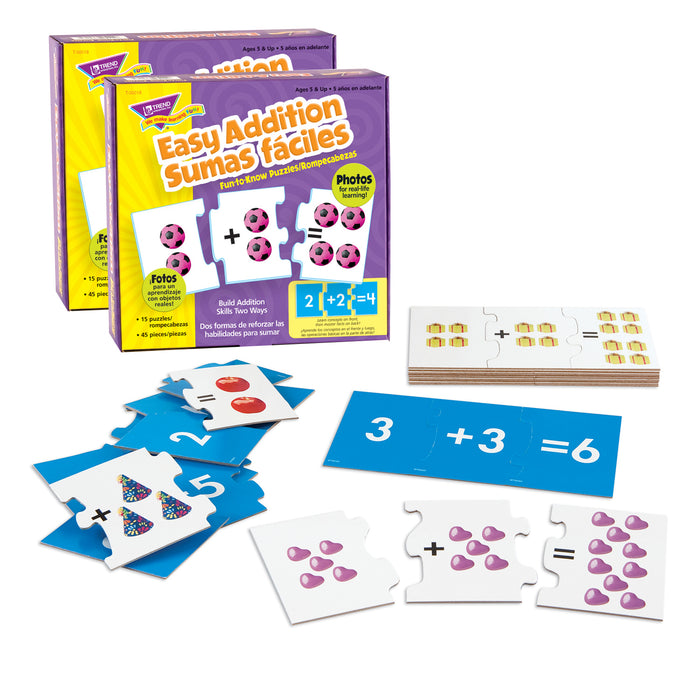 Easy Addition-Sumas faciles Fun-to-Know® Puzzles, Pack of 2