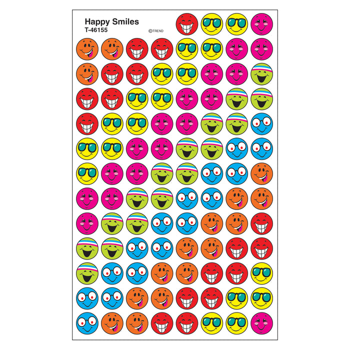 Happy Smiles superSpots® Stickers, 800 Per Pack, 6 Packs