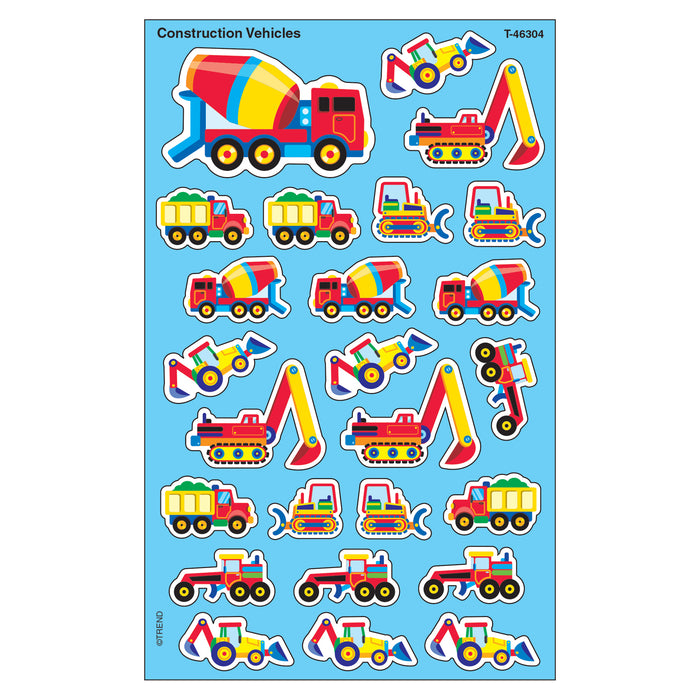 Construction Vehicles superShapes Stickers-Large, 200 Per Pack, 6 Packs