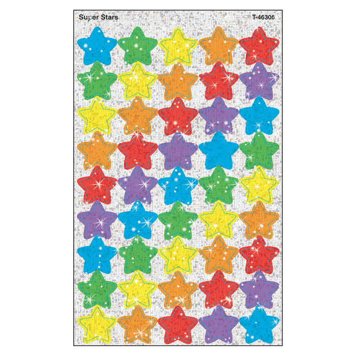 Super Stars superShapes Stickers-Sparkle, 180 Per Pack, 6 Packs