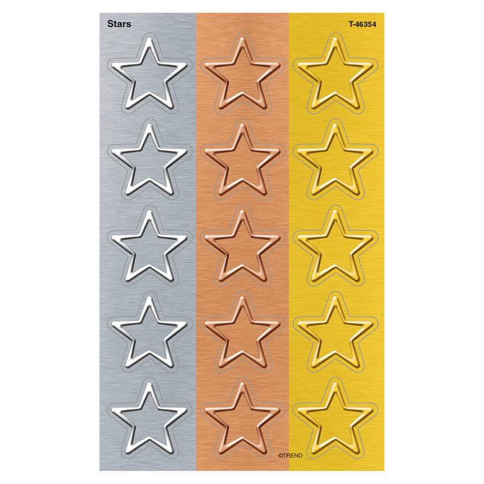 I ♥ Metal Stars superShapes Stickers - Large, 120 Per Pack, 6 Packs