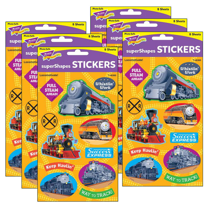 Locomotivate! Large superShapes Stickers, 88 Per Pack, 6 Packs