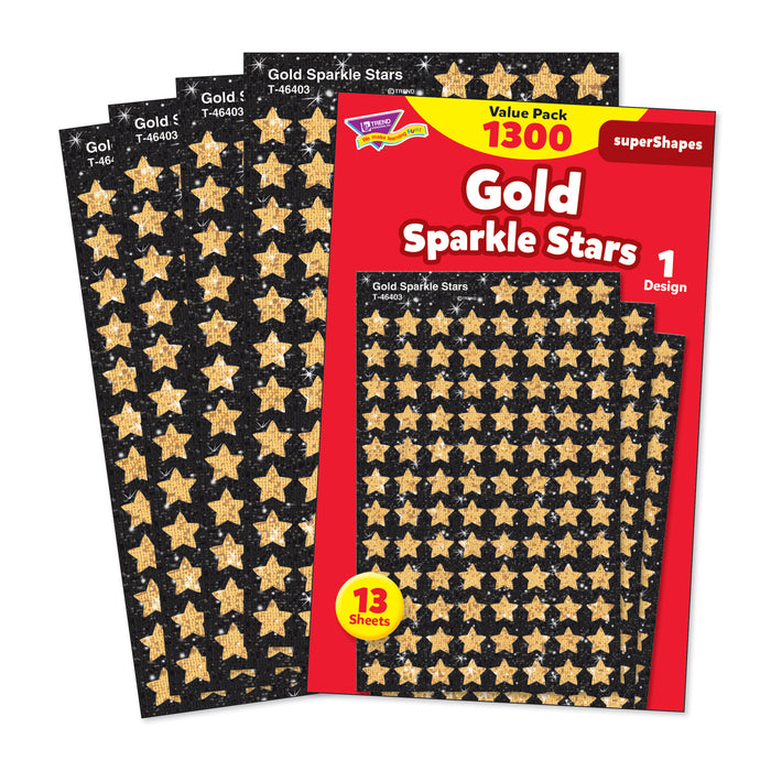 (3 PK) GOLD SPARKLE STARS