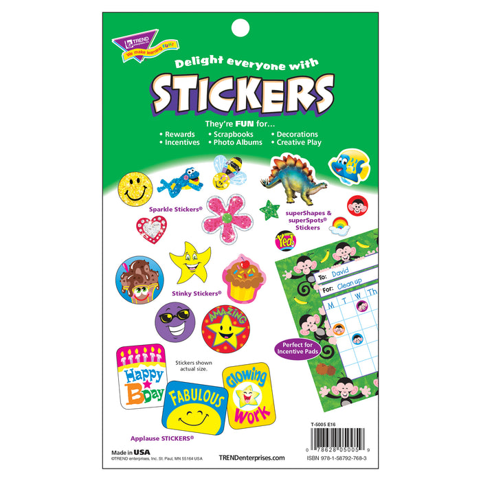 Sparkly Stars, Hearts, & Smiles Sticker Pad, 336 Stickers Per Pad, 6 Pads
