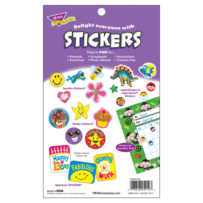 Super Stars & Smiles Sticker Pad, 738 Stickers Per Pad, 6 Pads