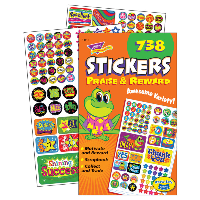 Praise & Reward Sticker Pad, 738 Sticker Per Pad, Pack of 6
