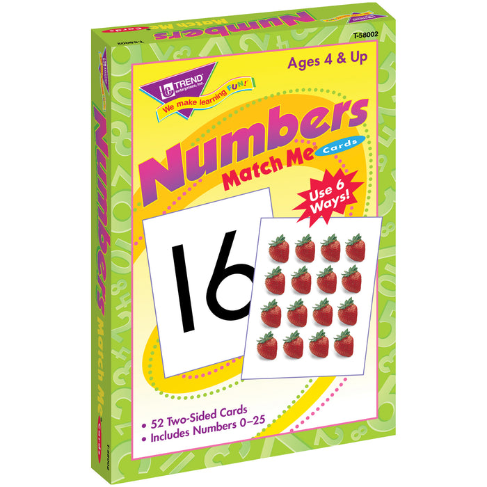 Numbers 0-25 Match Me Cards, 6 Sets