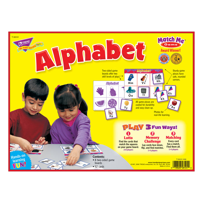 MATCH ME GAME ALPHABET AGES 3 & UP