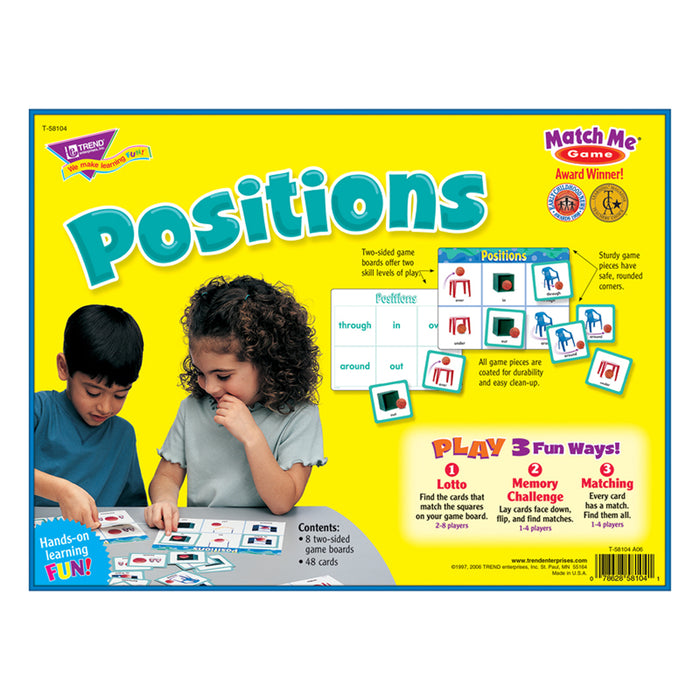 MATCH ME GAME POSITIONS AGES 3 &