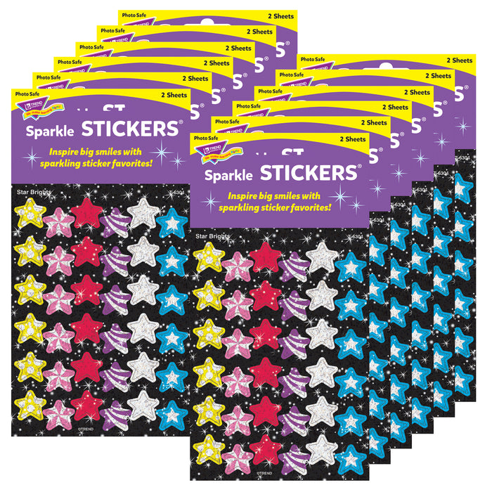 Star Brights Sparkle Stickers®, 72 Per Pack, 12 Packs