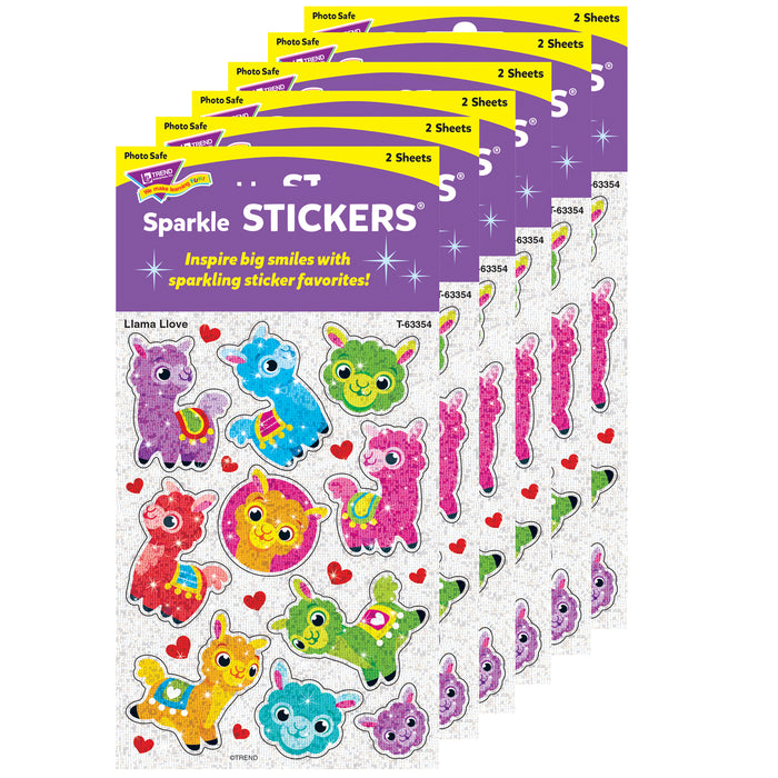 Llama Llove Sparkle Stickers®, 20 Per Pack, 6 Packs