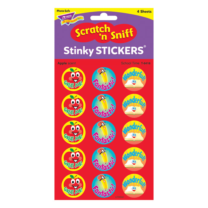 School Time-Apple Stinky Stickers®, 60 Per Pack, 6 Packs