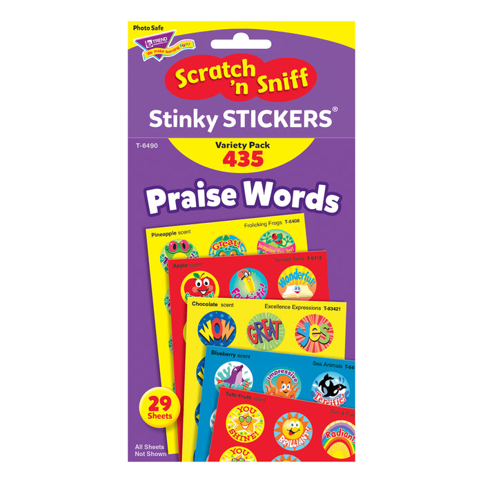 Praise Words Stinky Stickers® Variety Pack, 435 Per Pack, 2 Packs