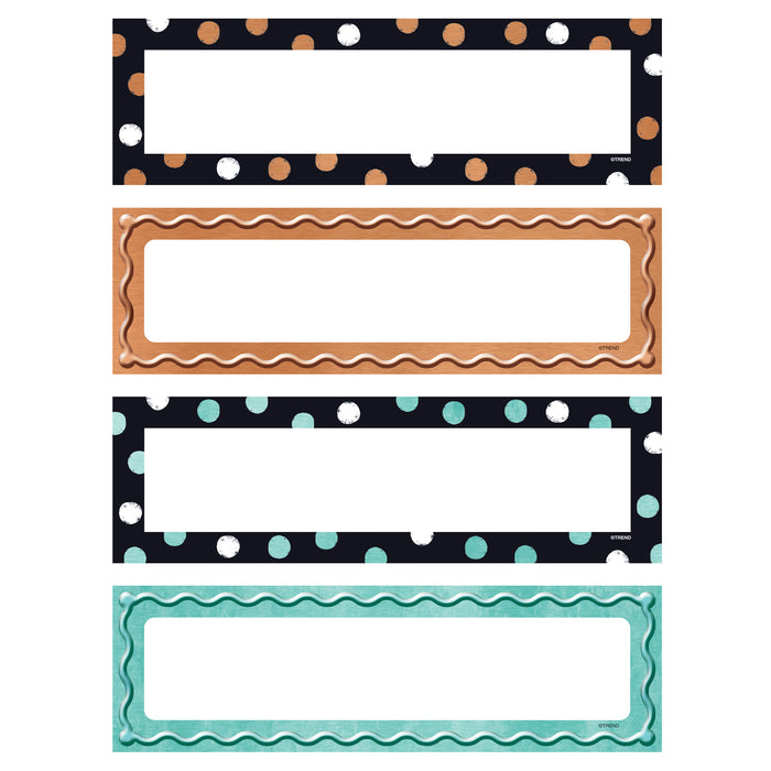 I ♥ Metal™ Dots & Embossed Desk Toppers® Name Plates Variety Pack, 32 Per Pack, 6 Packs