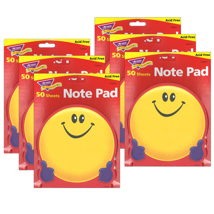 (6 EA) NOTE PAD SMILEY FACE 5X5