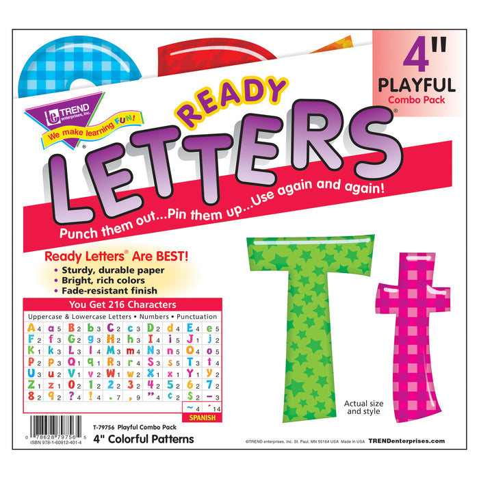 (3 PK) READY LETTERS 4IN COLORFUL