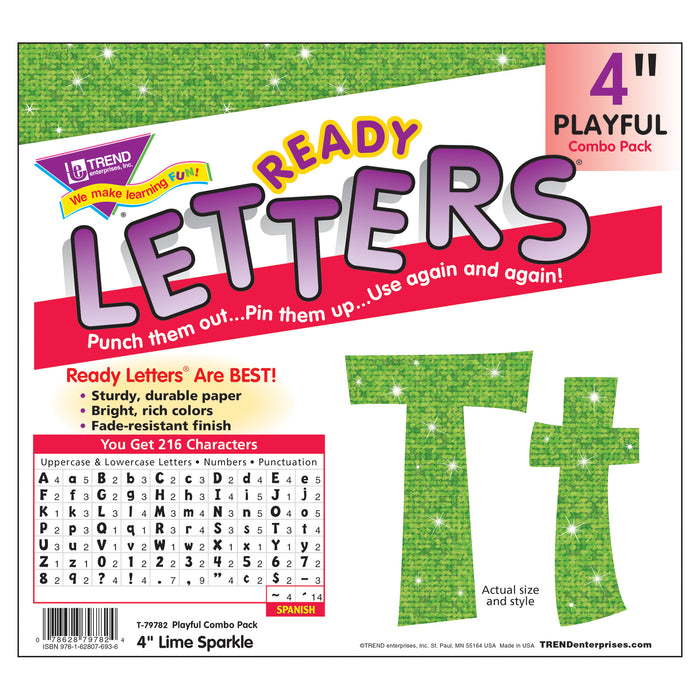 (3 PK) 4IN READY LETTERS LIME