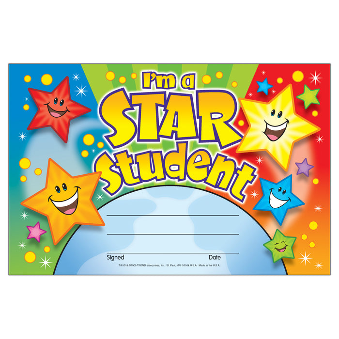 I'm a Star Student Recognition Awards, 30 Per Pack, 6 Packs
