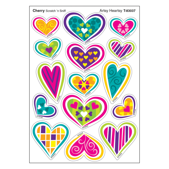 Artsy Heartsy-Cherry Mixed Shapes Stinky Stickers®, 60 Per Pack, 6 Packs