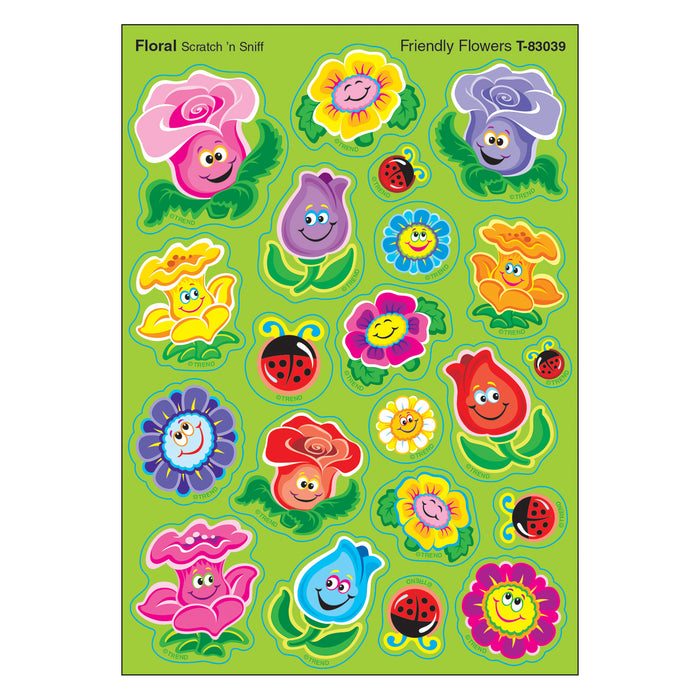 Friendly Flowers-Floral Mixed Shapes Stinky Stickers®, 84 Per Pack, 6 Packs