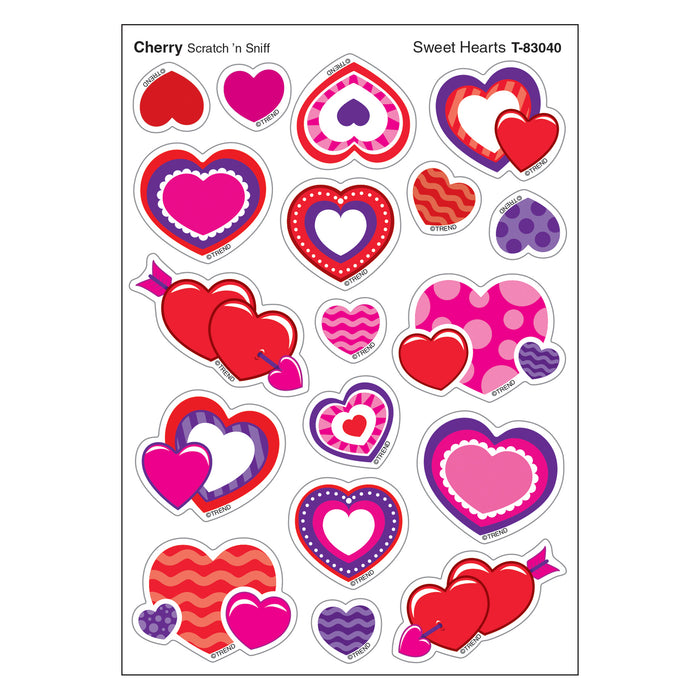 Sweet Hearts-Cherry Mixed Shapes Stinky Stickers®, 72 Per Pack, 6 Packs