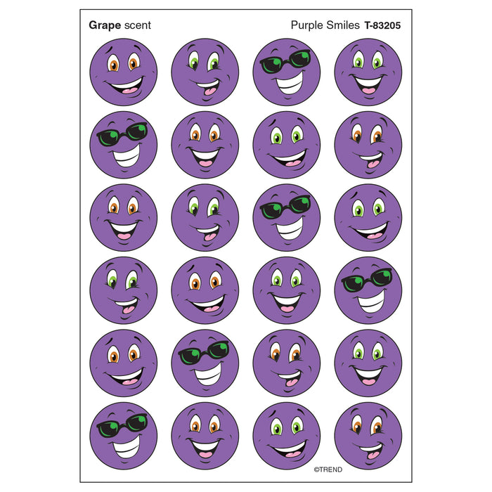 Purple Smiles-Grape Stinky Stickers®, 96 Per Pack, 6 Packs