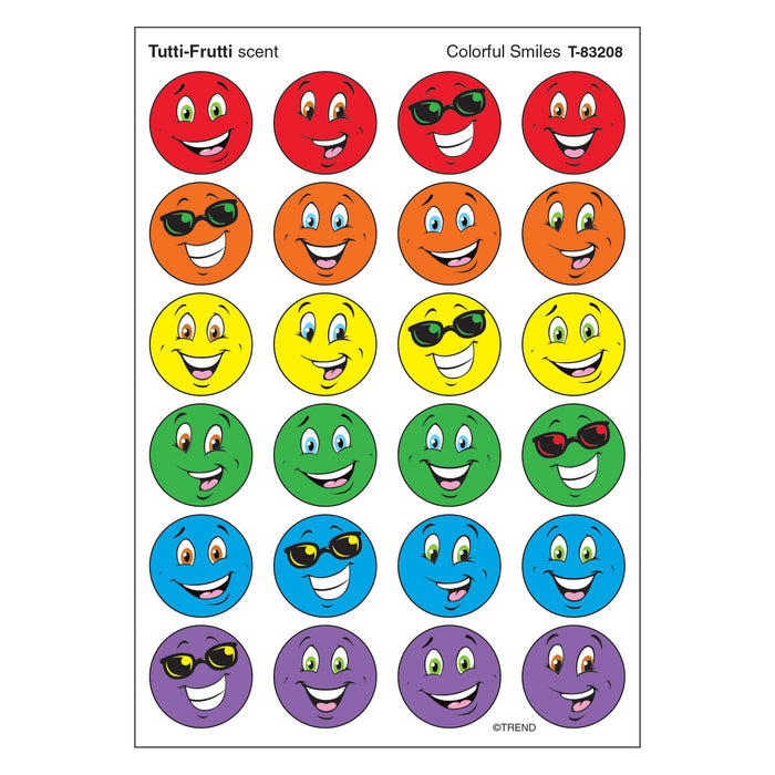 Colorful Smiles-Tutti-Frutti Stinky Stickers®, 96 Per Pack, 6 Packs