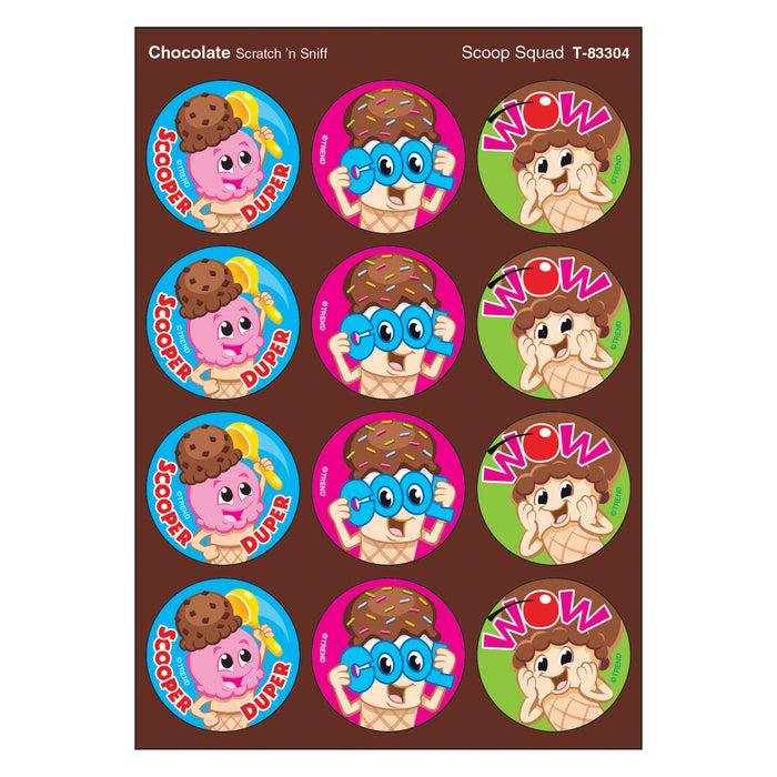 Scoop Squad-Chocolate Stinky Stickers®, 48 Per Pack, 6 Packs