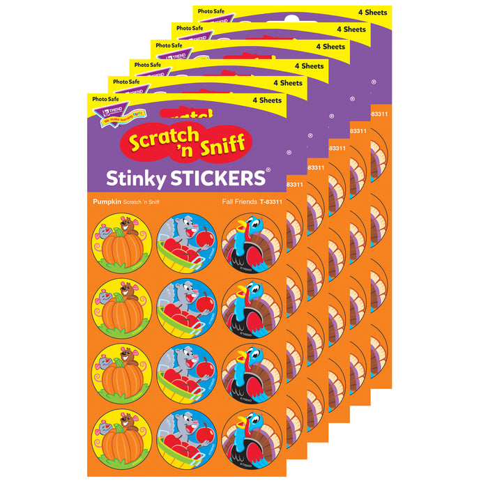 Fall Friends-Pumpkin Stinky Stickers®, 48 Per Pack, 6 Packs