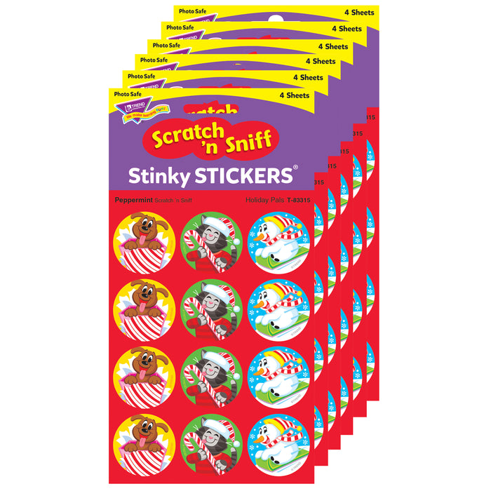 Holiday Pals-Peppermint Stinky Stickers®, 48 Per Pack, 6 Packs