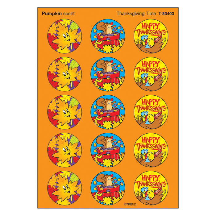 Thanksgiving Time-Pumpkin Stinky Stickers®, 60 Per Pack, 6 Packs