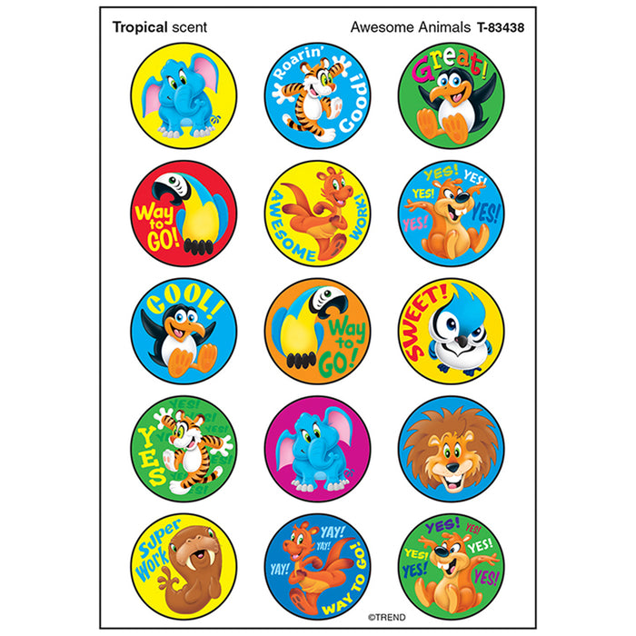 Awesome Animals-Tropical Stinky Stickers®, 60 Per Pack, 6 Packs