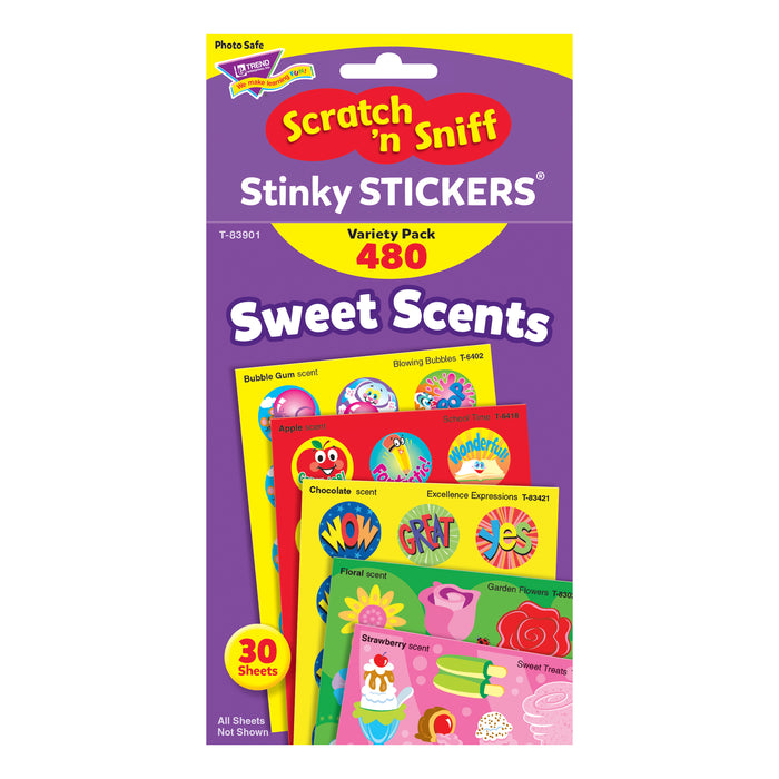 Sweet Scents Stinky Stickers® Variety Pack, 480 Per Pack, 2 Packs