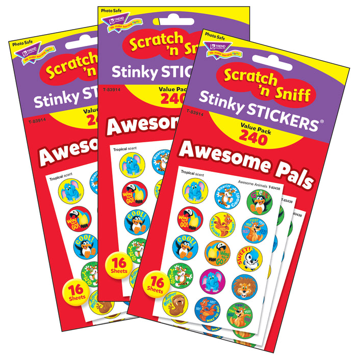 Awesome Pals Stinky Stickers® Value Pack, 240 Per Pack, 3 Packs