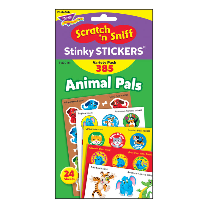 Animal Pals Stinky Stickers® Variety Pack, 385 Per Pack, 2 Packs