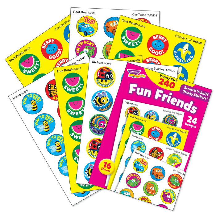 Fun Friends Stinky Stickers® Variety Pack, 240 Per Pack, 3 Packs