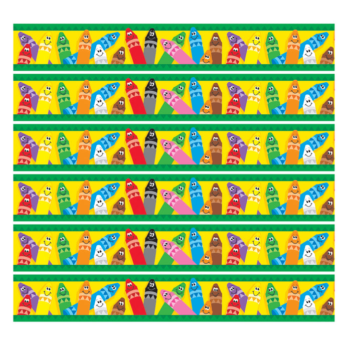 Colorful Crayons Bolder Borders®, 35.75' Per Pack, 6 Packs
