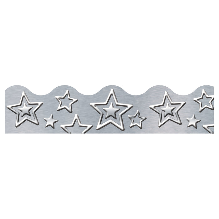 I ♥ Metal Silver Stars Terrific Trimmers®, 39' Per Pack, 6 Packs