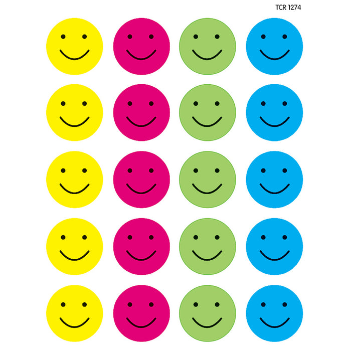 Happy Faces Stickers, 120 Per Pack, 12 Packs