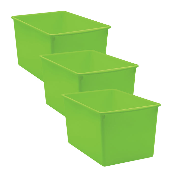 Lime Plastic Multi-Purpose Bin, Pack of 3