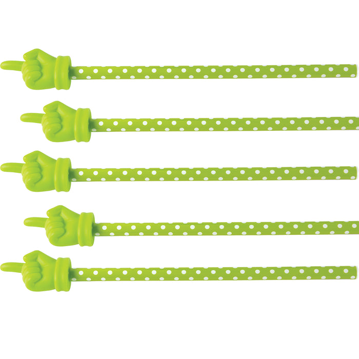 Lime Polka Dots Hand Pointer, Pack of 5