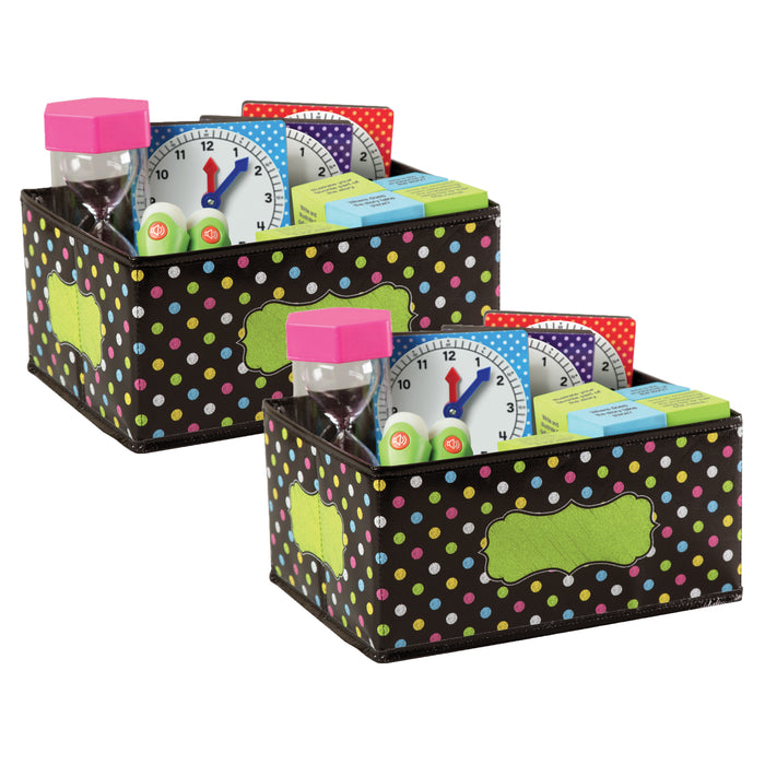 Chalkboard Brights Small Storage Bin, 8" x 11" x 5", Pack of 2