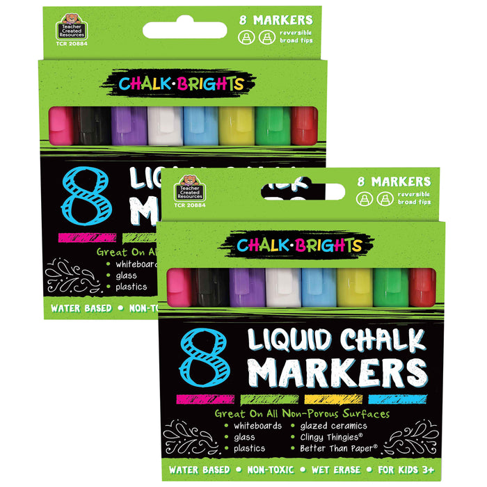 Chalk Brights Liquid Chalk Markers, 8 Per Pack, 2 Packs