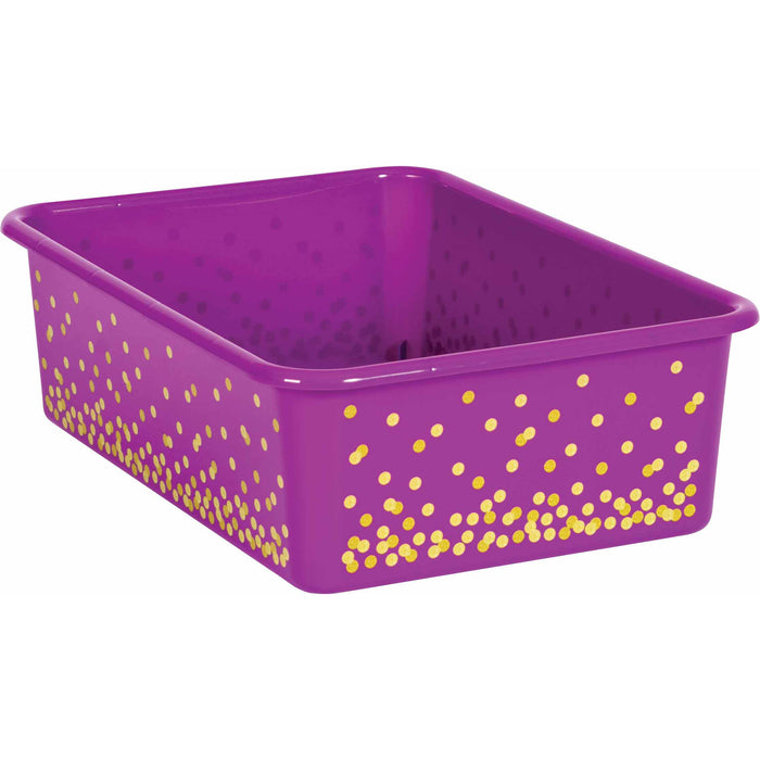 Purple Confetti Large Plastic Storage Bin, Pack of 3