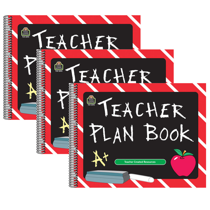 Chalkboard Teacher Plan Book, Pack of 3