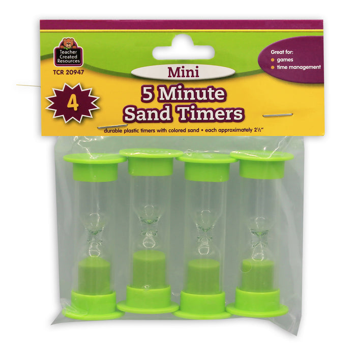 Sand Timer, Mini, 5 Minute, 4 Per Pack, 6 Packs