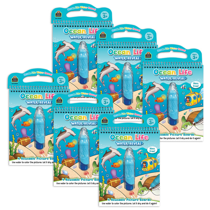 Ocean Life Water Reveal Book, 6 Sets