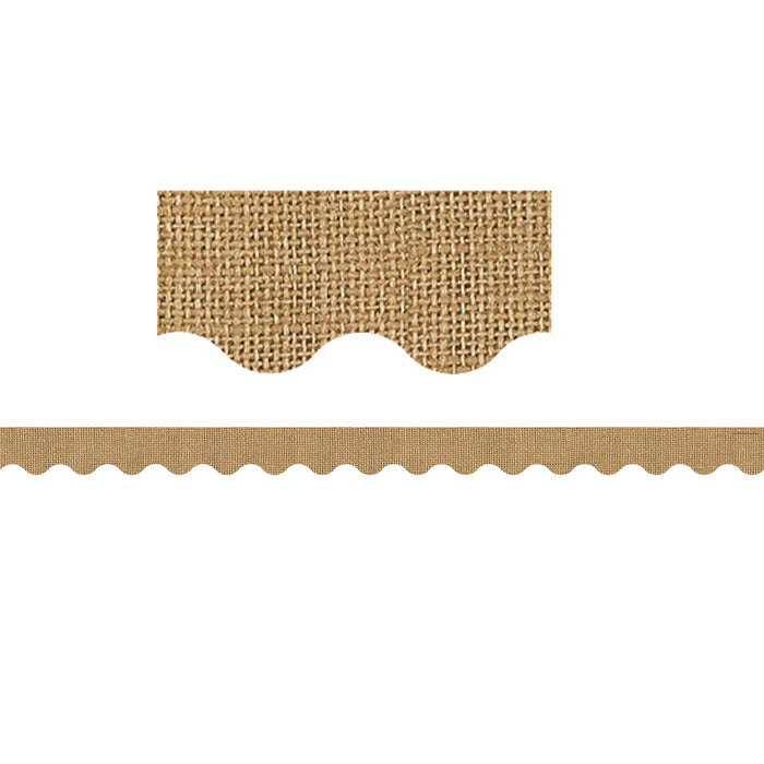 Burlap Design Scalloped Border Trim, 35 Feet Per Pack, 6 Packs