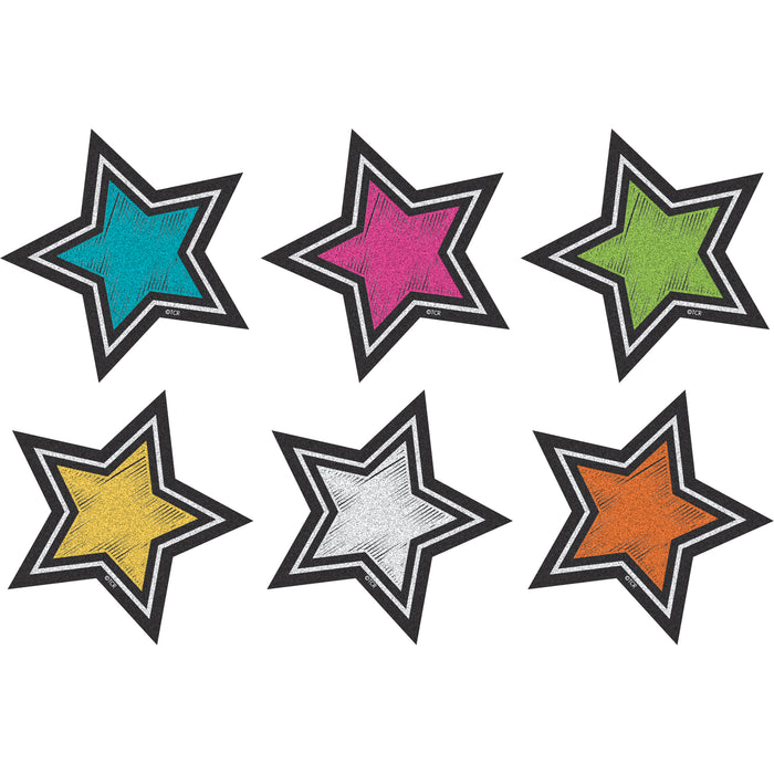 Chalkboard Brights Stars Mini Accents, 36 Per Pack, 6 Packs