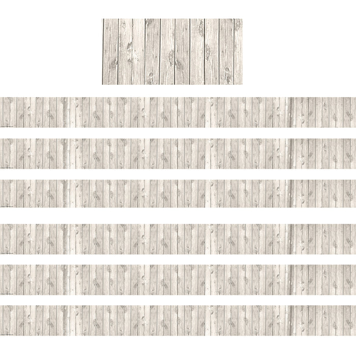 White Wood Design Straight Border Trim, 35 Feet Per Pack, 6 Packs